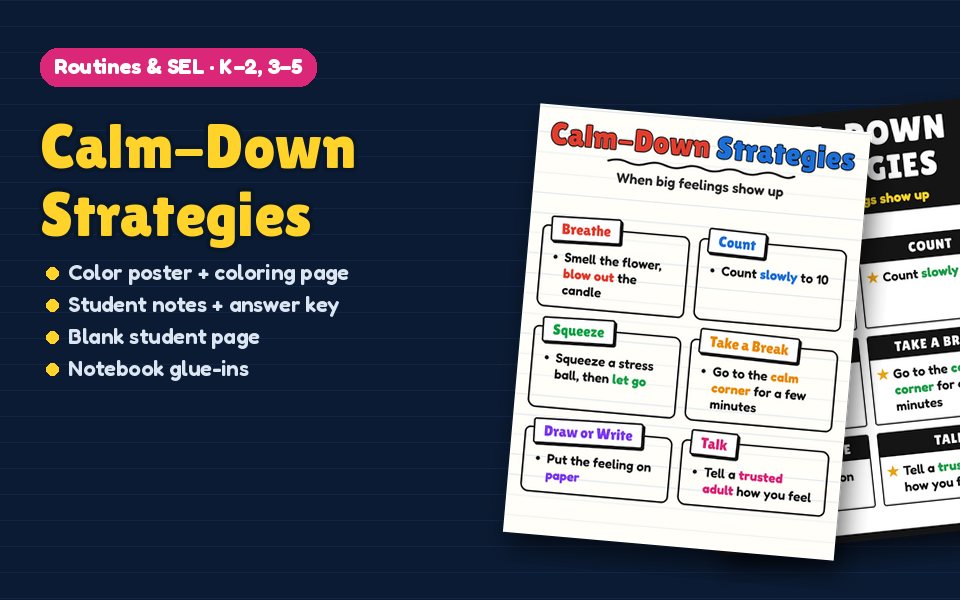 Calm-Down Strategies Anchor Chart
