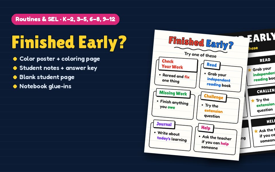 Finished Early? Anchor Chart
