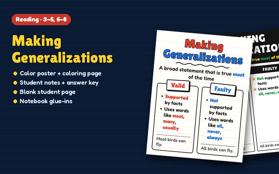 Making Generalizations Anchor Chart