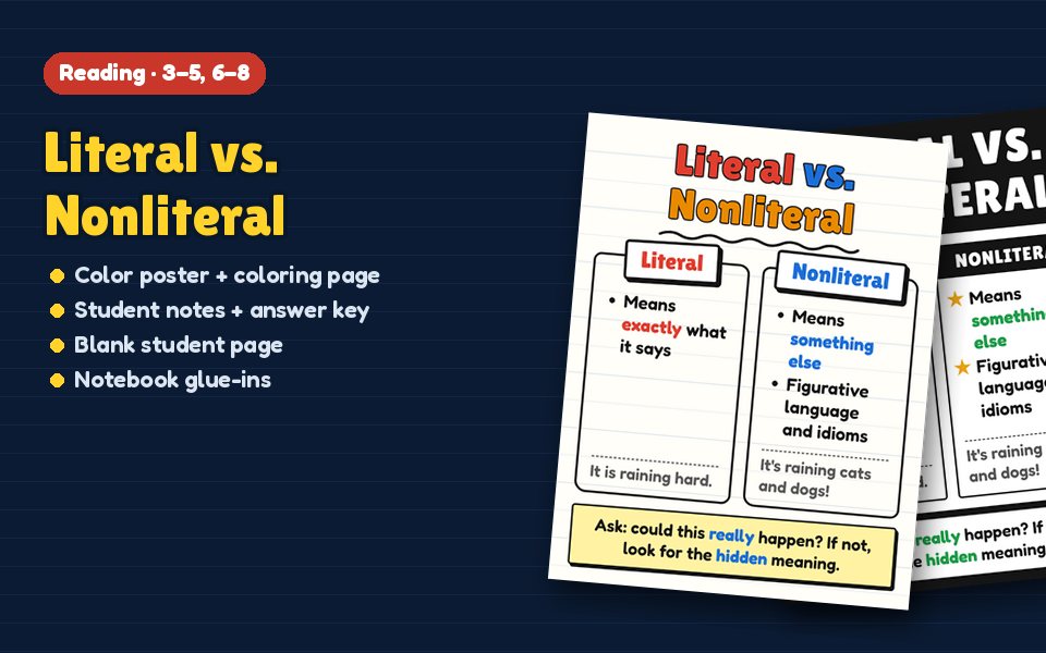Literal vs. Nonliteral Anchor Chart