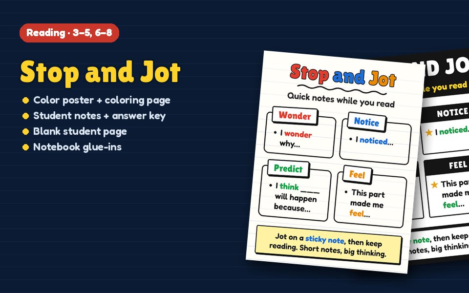 Stop and Jot Anchor Chart