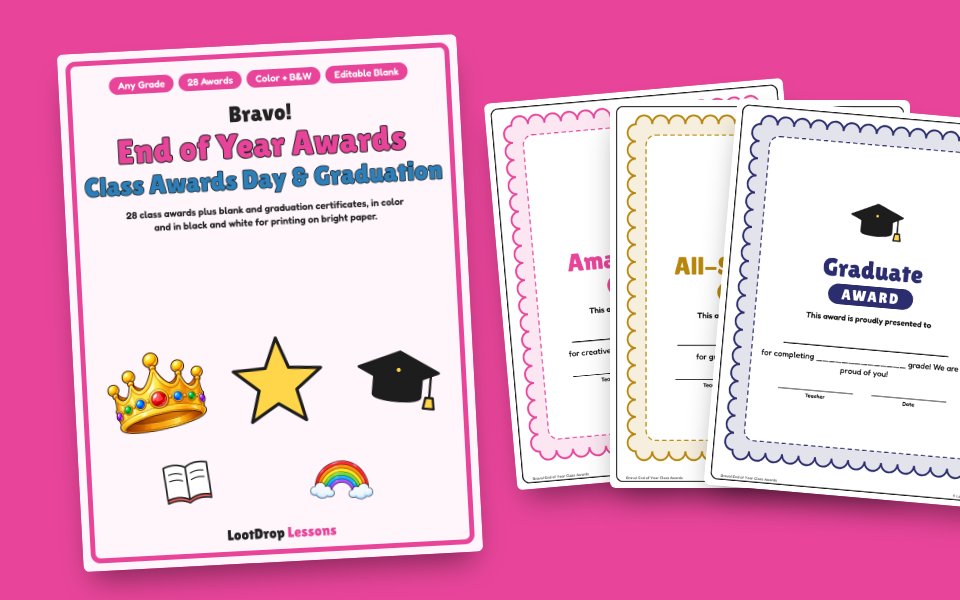Bravo! End of Year Class Awards & Graduation Certificates