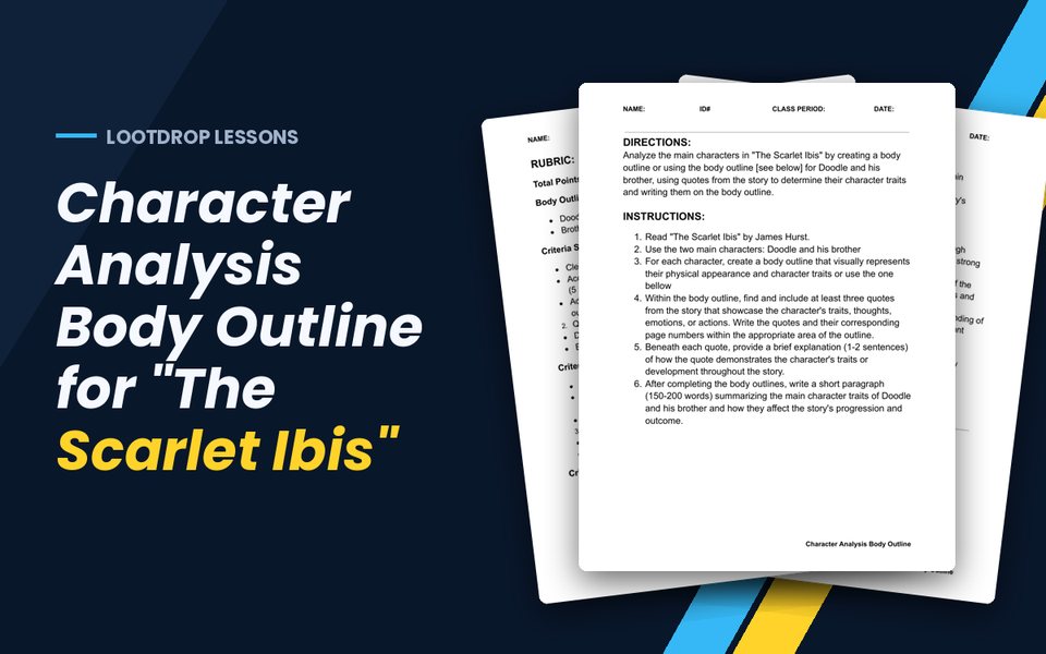 Character Analysis Body Outline for "The Scarlet Ibis"