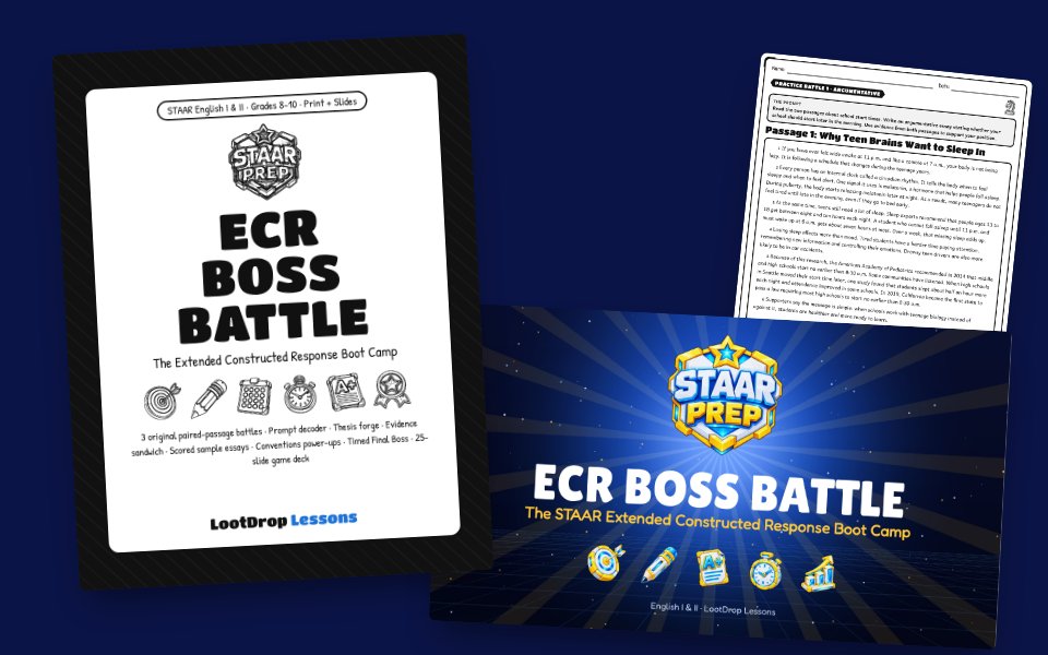 ECR Boss Battle: STAAR Extended Constructed Response Boot Camp (English I & II)