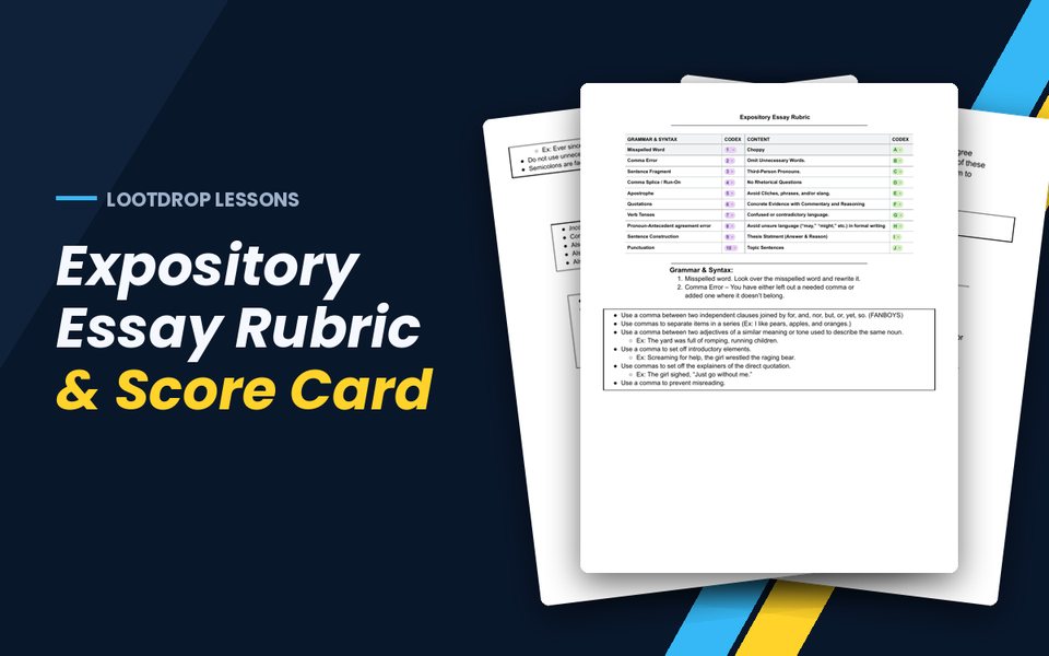 Expository Essay Rubric & Score Card