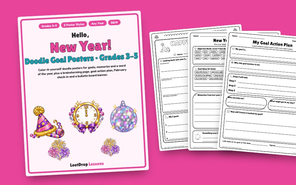 Hello, New Year! Doodle Goal Posters & Planners