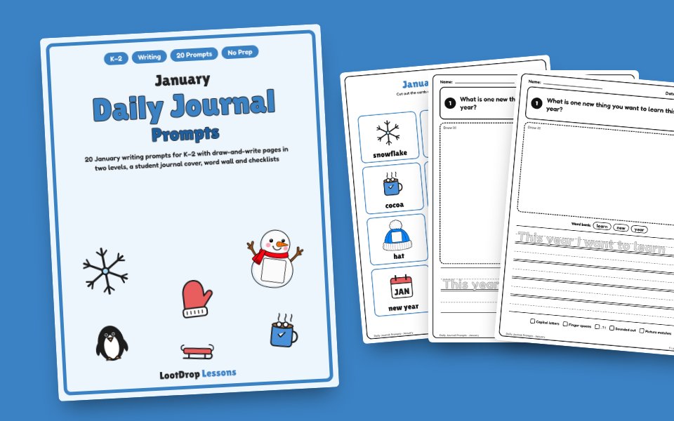 January Daily Journal Prompts (K–2)
