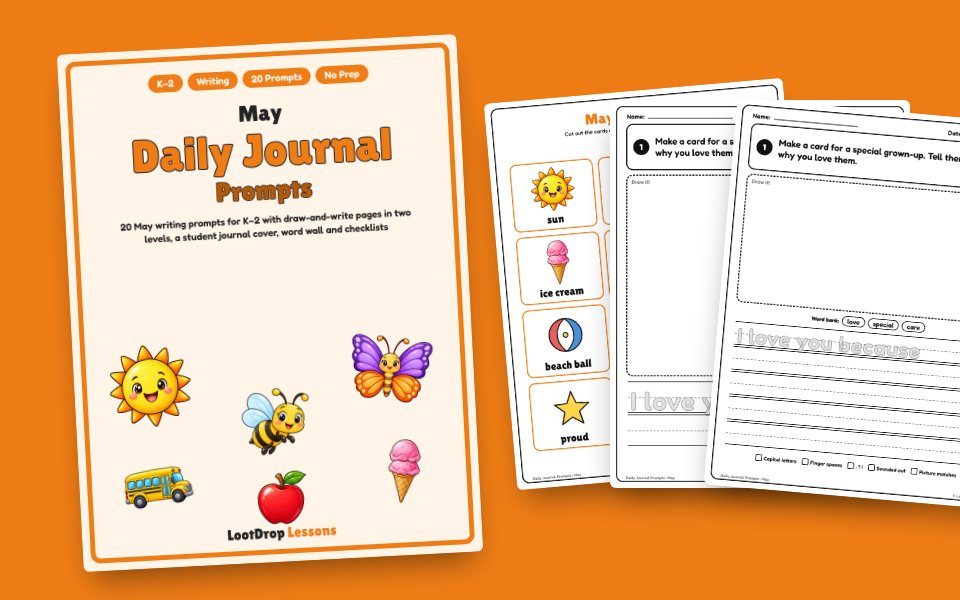 May Daily Journal Prompts (K–2)