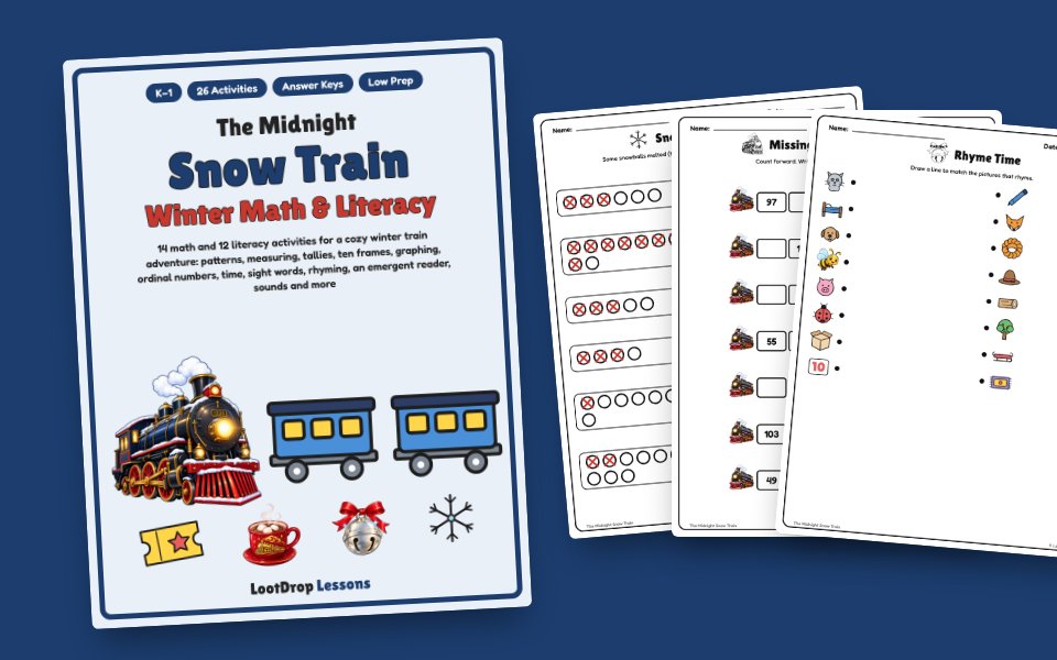 The Midnight Snow Train: Winter Math & Literacy Unit