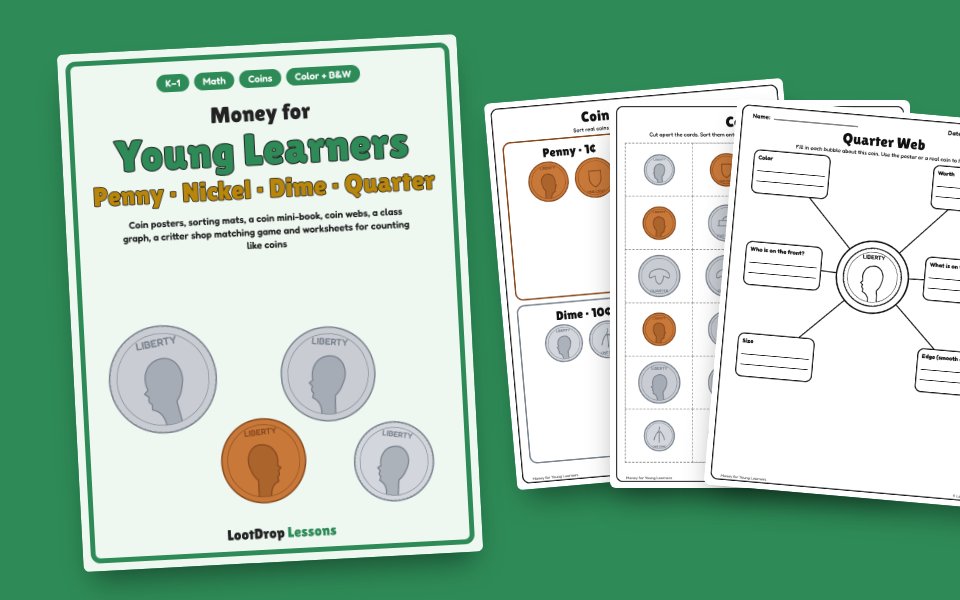 Money for Young Learners: Penny, Nickel, Dime, Quarter