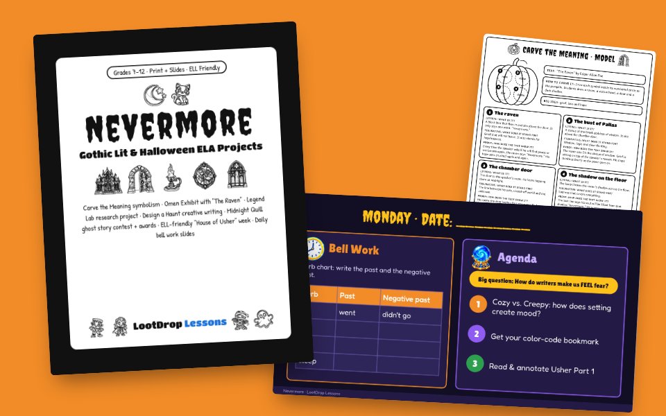 Nevermore: Gothic Lit & Halloween ELA Projects (Grades 7–12)