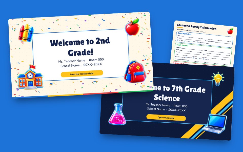 Open House HQ: Meet the Teacher Slides (Elementary & Middle School)