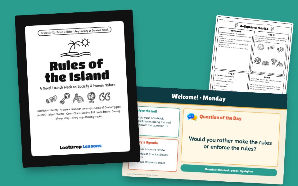 Rules of the Island: Novel Launch Week on Society & Human Nature (Grades 8–12)