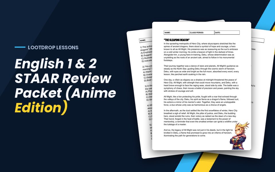 English 1 & 2 STAAR Review Packet (Anime Edition)