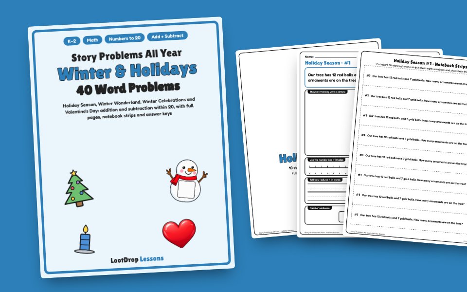 Story Problems All Year: Winter & Holidays