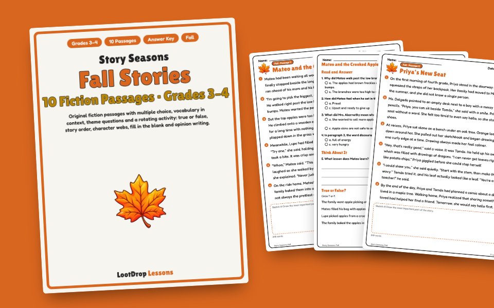 Story Seasons: Fall Fiction Reading Passages