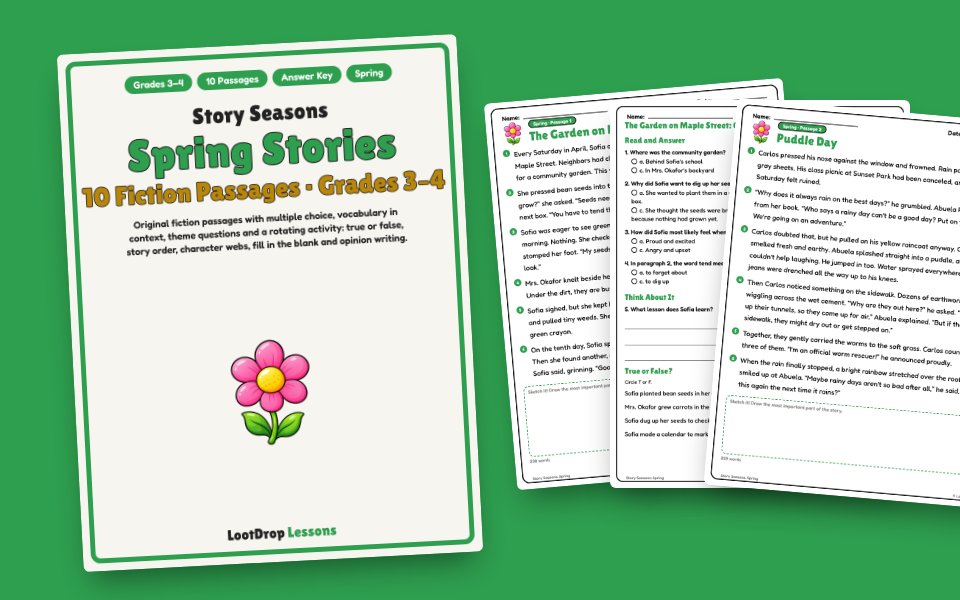 Story Seasons: Spring Fiction Reading Passages