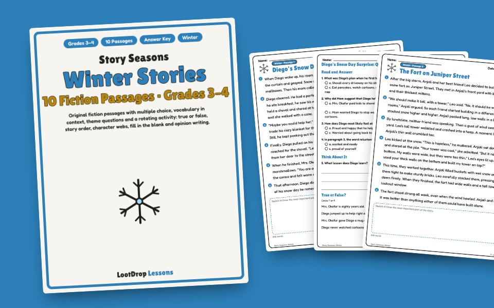 Story Seasons: Winter Fiction Reading Passages