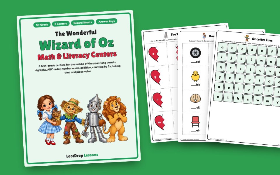 The Wonderful Wizard of Oz: Math & Literacy Centers